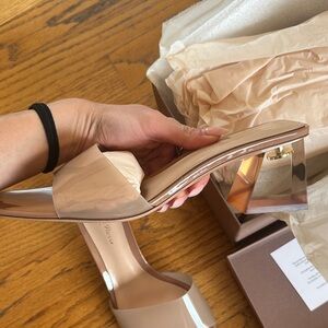 Gianvito Rossi Beige Block Heel Sandals
